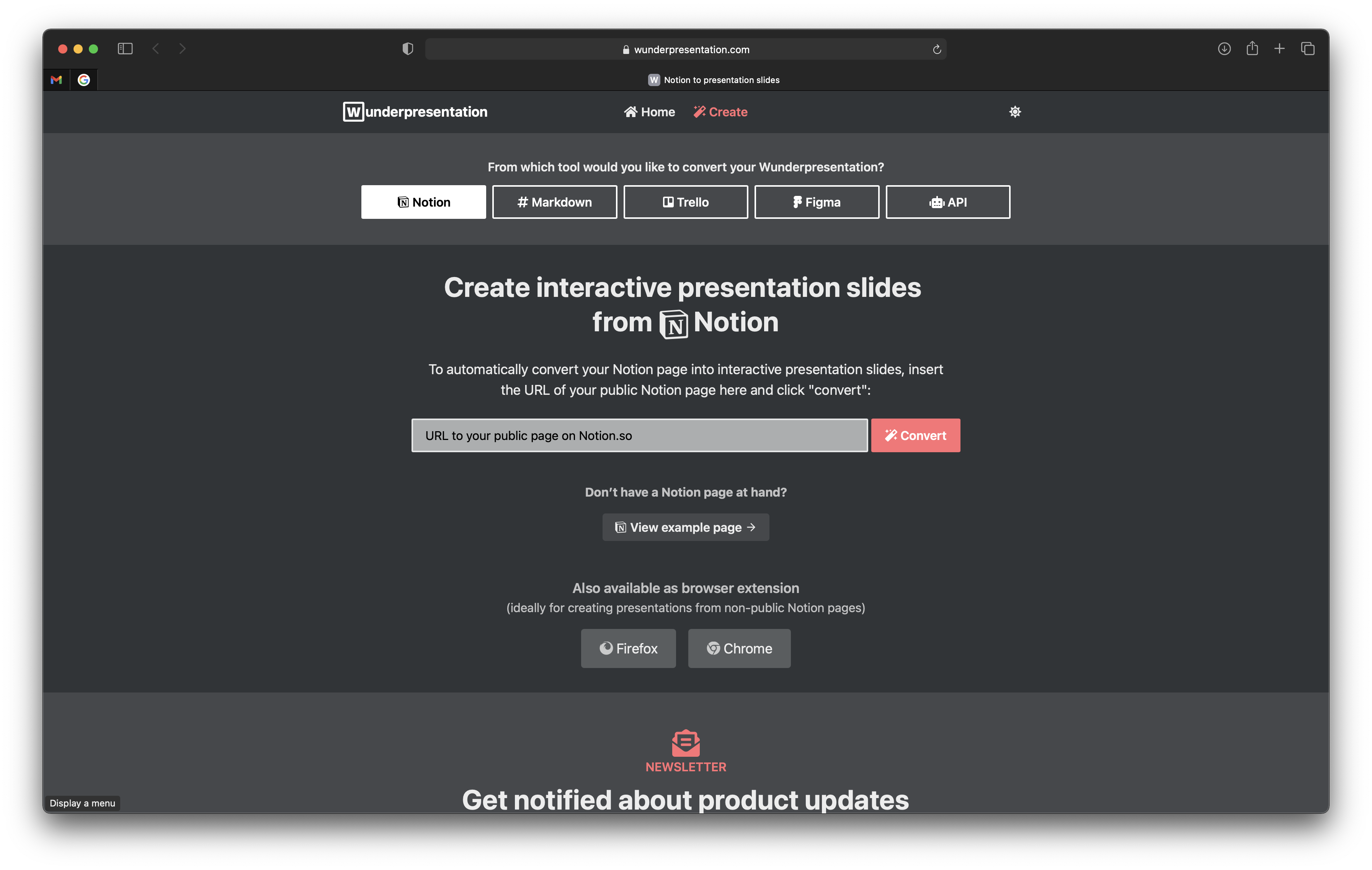 Wunderpresentation のホーム画面